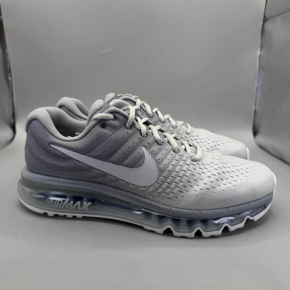 Nike Air Max 2017 Shoes Mens US 7.5 Light Bone Gray Running Sneakers 849559-005